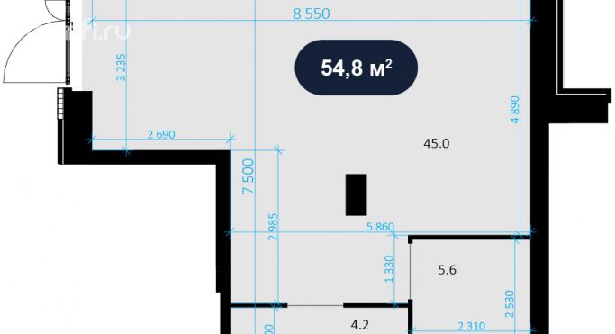 Аренда торгового помещения 54.8 м², улица Генерала Глаголева - фото 2