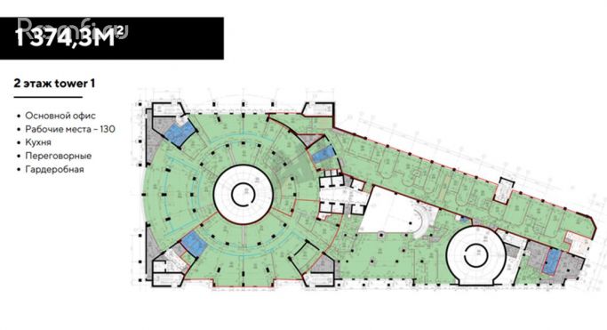 Аренда офиса 1375 м², Тестовская улица - фото 3