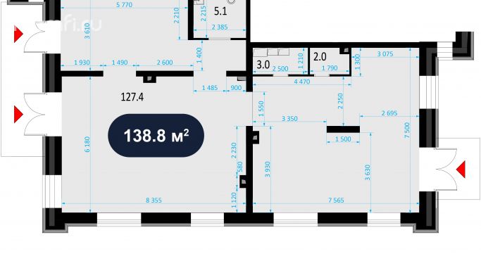 Аренда помещения свободного назначения 138.8 м², улица Ротмистрова - фото 2