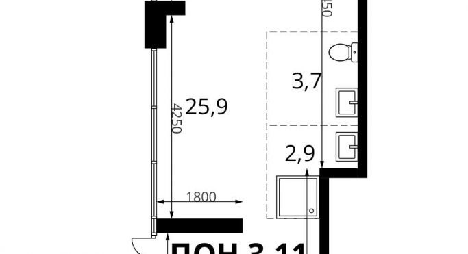 Продажа помещения свободного назначения 32.5 м², Монтажная улица - фото 1