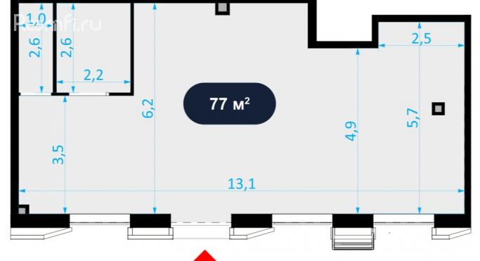 Аренда помещения свободного назначения 77 м² - фото 2