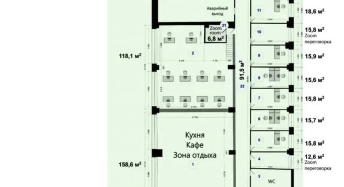 Аренда офиса 1095 м², улица Радио - фото 1