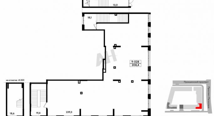 Продажа помещения свободного назначения 309 м², Прокшинский проспект - фото 1