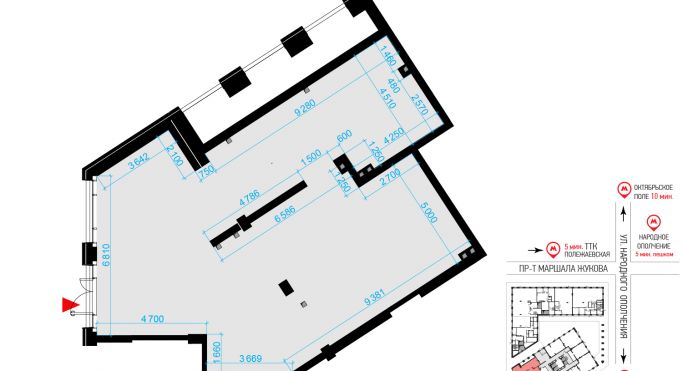 Аренда торгового помещения 138.4 м², улица Народного Ополчения - фото 2