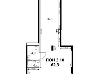 Продажа помещения свободного назначения 62.3 м²