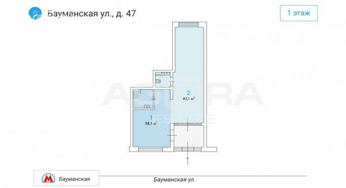 Аренда помещения свободного назначения 28.1 м², Бауманская улица - фото 3