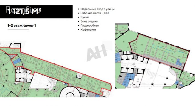 Аренда офиса 1122 м², Тестовская улица - фото 2