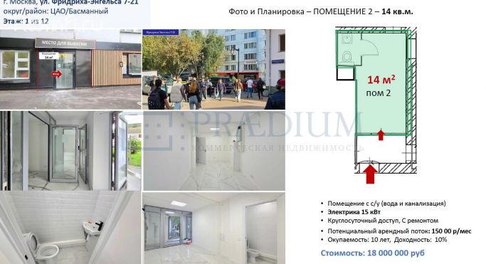 Продажа торгового помещения 14 м², улица Фридриха Энгельса - фото 3