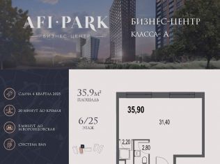 Продажа офиса 35.9 м²