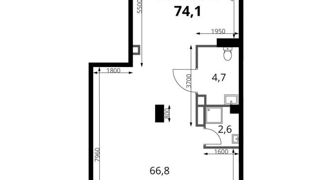 Продажа помещения свободного назначения 74.1 м² - фото 1