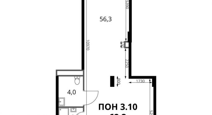 Продажа помещения свободного назначения 62.3 м² - фото 1